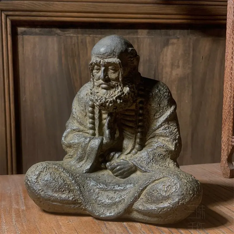 Ancient Style Bodhidharma Buddha Statue Landscape Tea Table Decoration Zen-style Home Furnishing Home Guardian Figurine