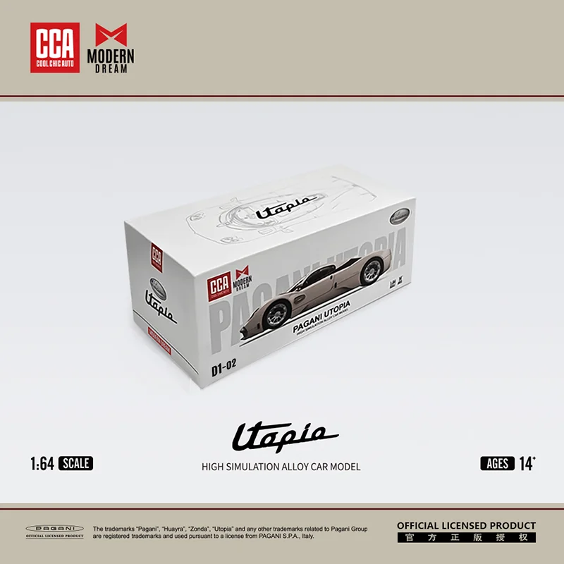 ModernDream + CCA 1:64 مقياس يوتوبيا-الشمبانيا سبائك الذهب سيارة نموذج حلية تذكارية عرض مجموعة هواية هدية #4