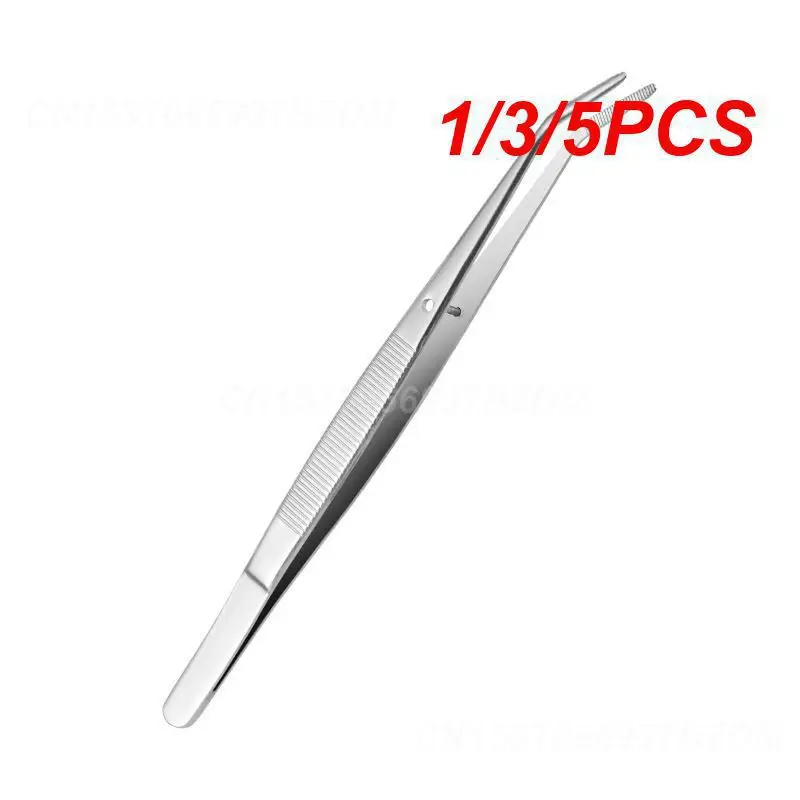 1/3/5PCS Inch Craft Plier Stainless Steel Tweezers with Curved Serrated Tip Feeding Tong for Sewing Machine Electronic Repair