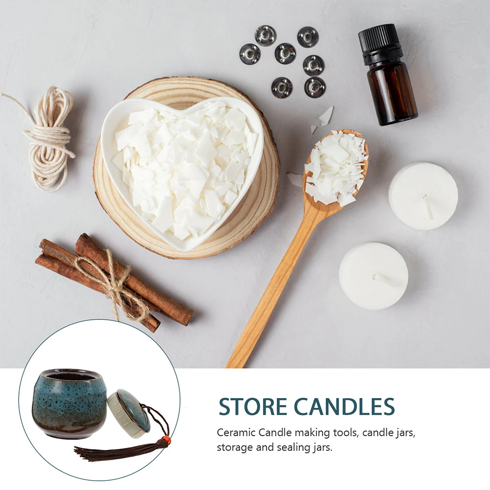 

2Pcs Ceramic Holders Porcelain Sealed Jars for DIY Making Storage Box Porcelain Sealed Cans