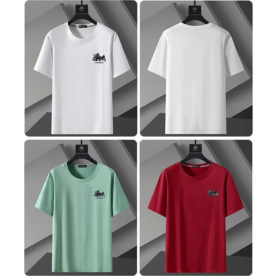 10XL 12 XL Plus Size T Shirt Men Summer Short Sleeve T-shirt Solid Color Print Tops Tees Male Big Size 12XL Tshirt 7 Color