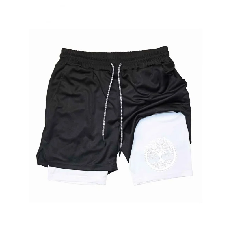 

Printedsports shorts with mobile shorts for summer gym exercise, running shorts