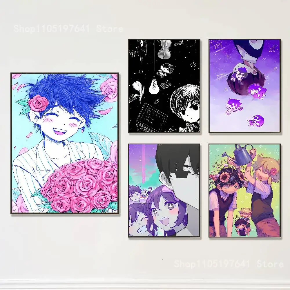 

Game O-Omori Sunny and Mewos Poster Prints Wall Art Painting Picture Gift Living Room Bar Restaurant Dec Sticker Large