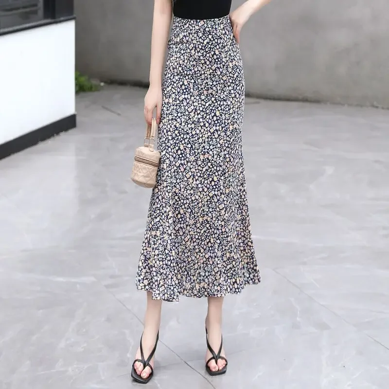 

Female Skirts Maxi Black High Waist Women's Skirt Chiffon Clothing Trend 2025 Y2k Vintage Chic and Elegant Luxury Cheap Casual
