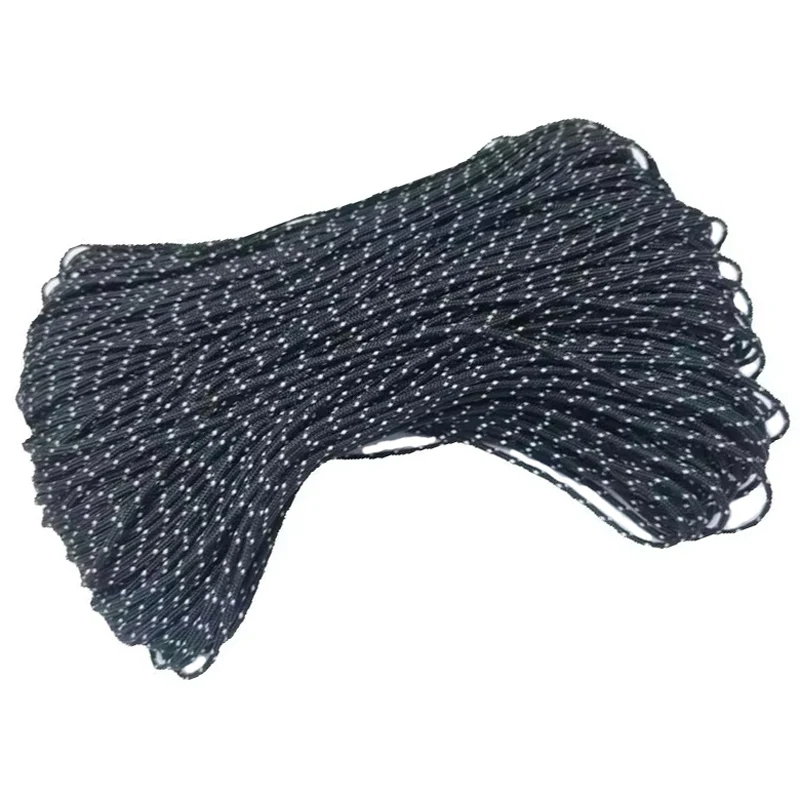 Tactical Parachute Cord Camping,Fishing,Tent Survival Bracelet,2mm Paracord Reflective Length 5/10/30M,3 Strand Paracord Rope