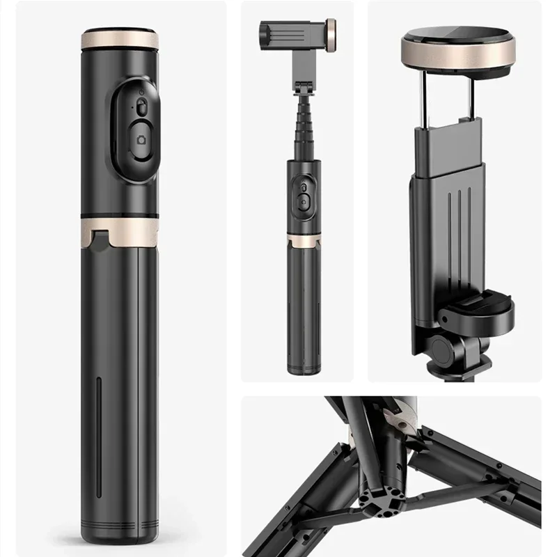 Bluetooth Selfie Stick  Foldable Wireless Tripod with Bluetooth Shutter Monopod Live Photograph for iPhone 15 14 Samsung S24 S23