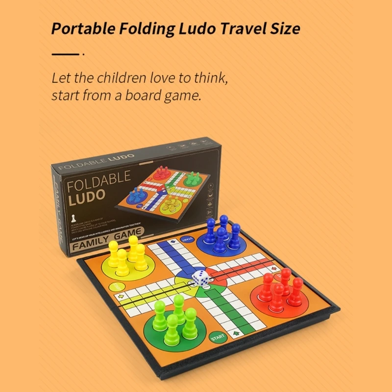 Folding Chessboard Board Game Travel Board Game Set Portable Strategy Games Set Educational Toy for Kids Adult Durable