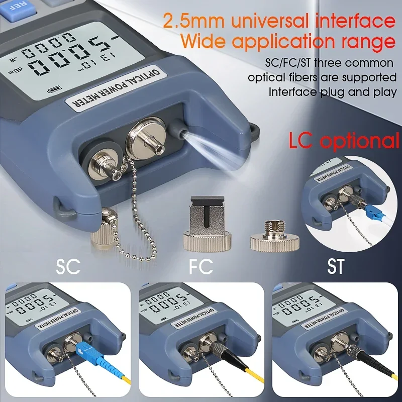 AUA-G510B 3 in 1 Fiber Optic Power Meter VFL lampu LED-50 + 26dBm Fiber Optical Tester dengan SC/FC/ST Universal Connector 1-50mw