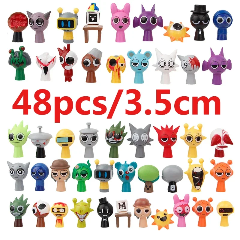 6/72 قطعة/المجموعة البسيطة Sprunki عمل الشكل لعبة الكرتون فيلم Sprunki Wenda نموذج دمية التماثيل الاطفال هدايا هدية الكريسماس