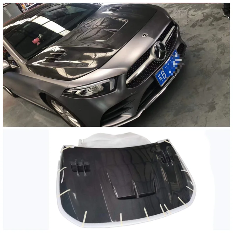 For Mercedes A-Class W177 2019 2020 2021 2022 2023 High Quality Carbon Fiber Car Front Bumper Engine Hood Vent Protector Cover