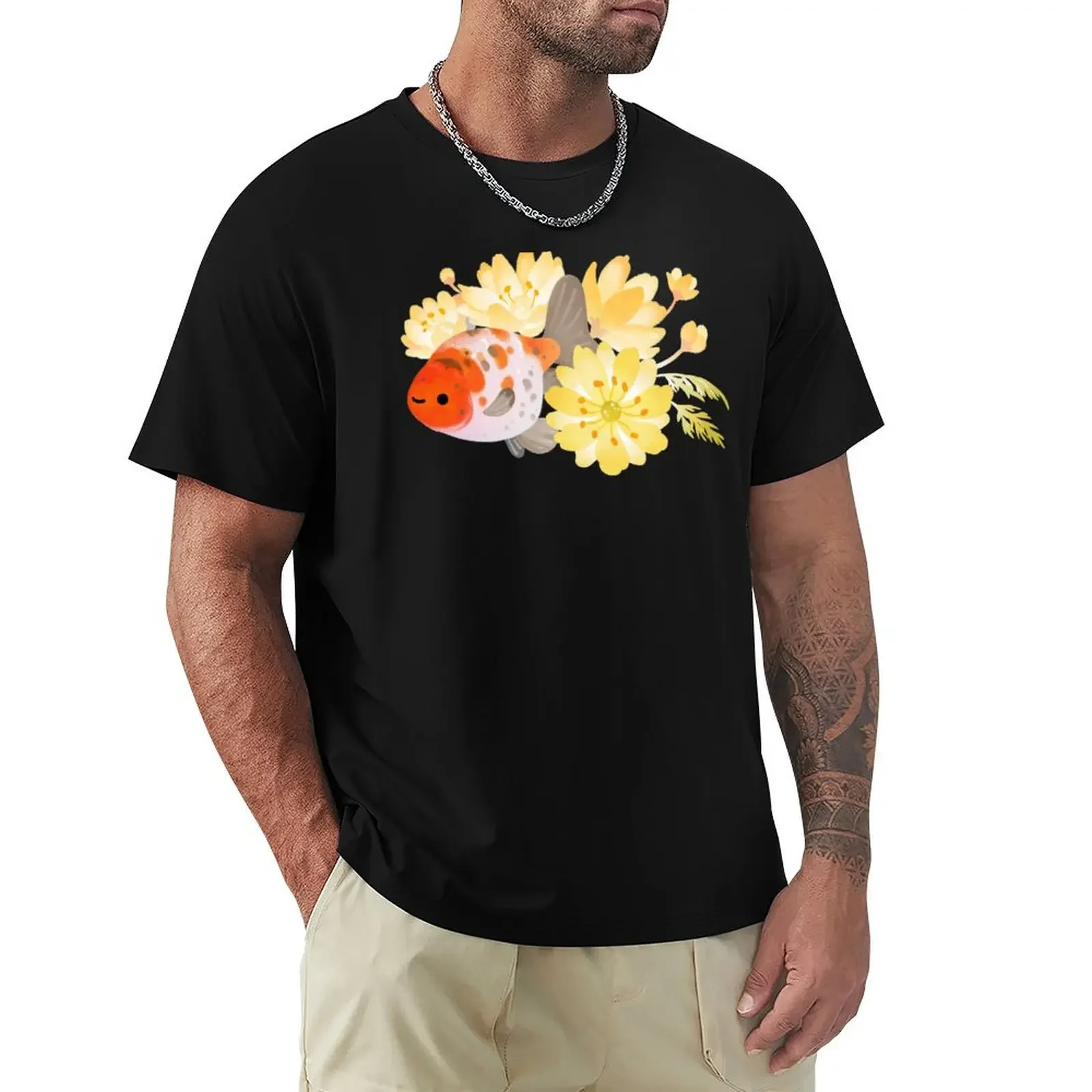 Camiseta Ranchu y Adonis, Top de Manga Corta para el Trabajo Diario
