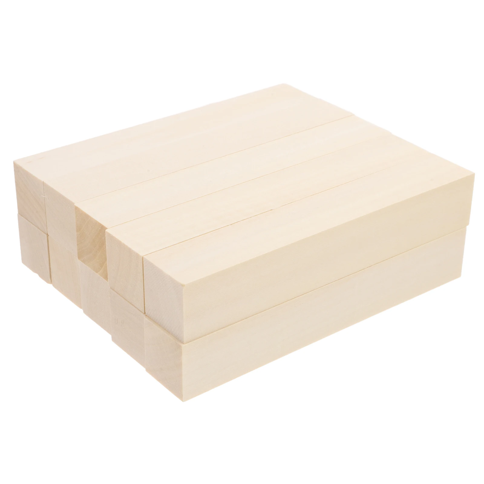 

10pcs Basswood Carving Blocks Soft Texture DIY Wood Craft Kit Carving Painting Wooden Sticks Dowel Rods Blank Blocks Baby Shower