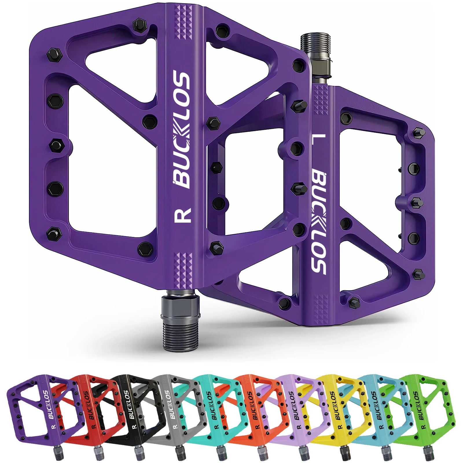 Pedały BUCKLOS DU łożysko pedał rowerowy platforma ultralekki nylon szosowy pedał do roweru górskiego antypoślizgowe płaskie pedały MTB część rowerowa