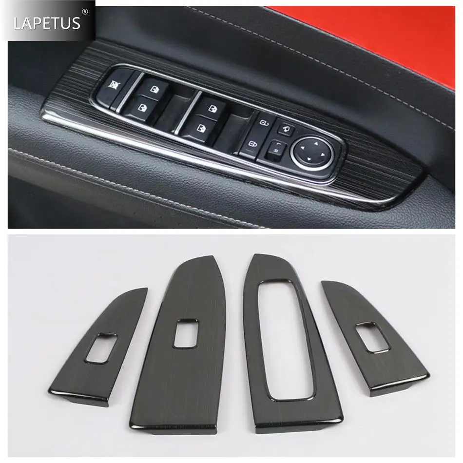 Car Accessories Door Armrest Window Lift Button Switch Panel Cover Trim Fit For Kia Forte / Cerato / K3 2019 - 2023 Carbon Fiber