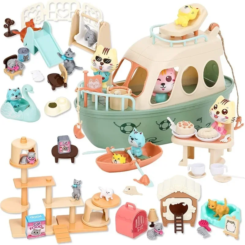 Kawaii Items Rabbit Pet Kids Toys Ice Cream Shop Mini Foods Doll Accessories Things For Barbie DIY House Girl Game