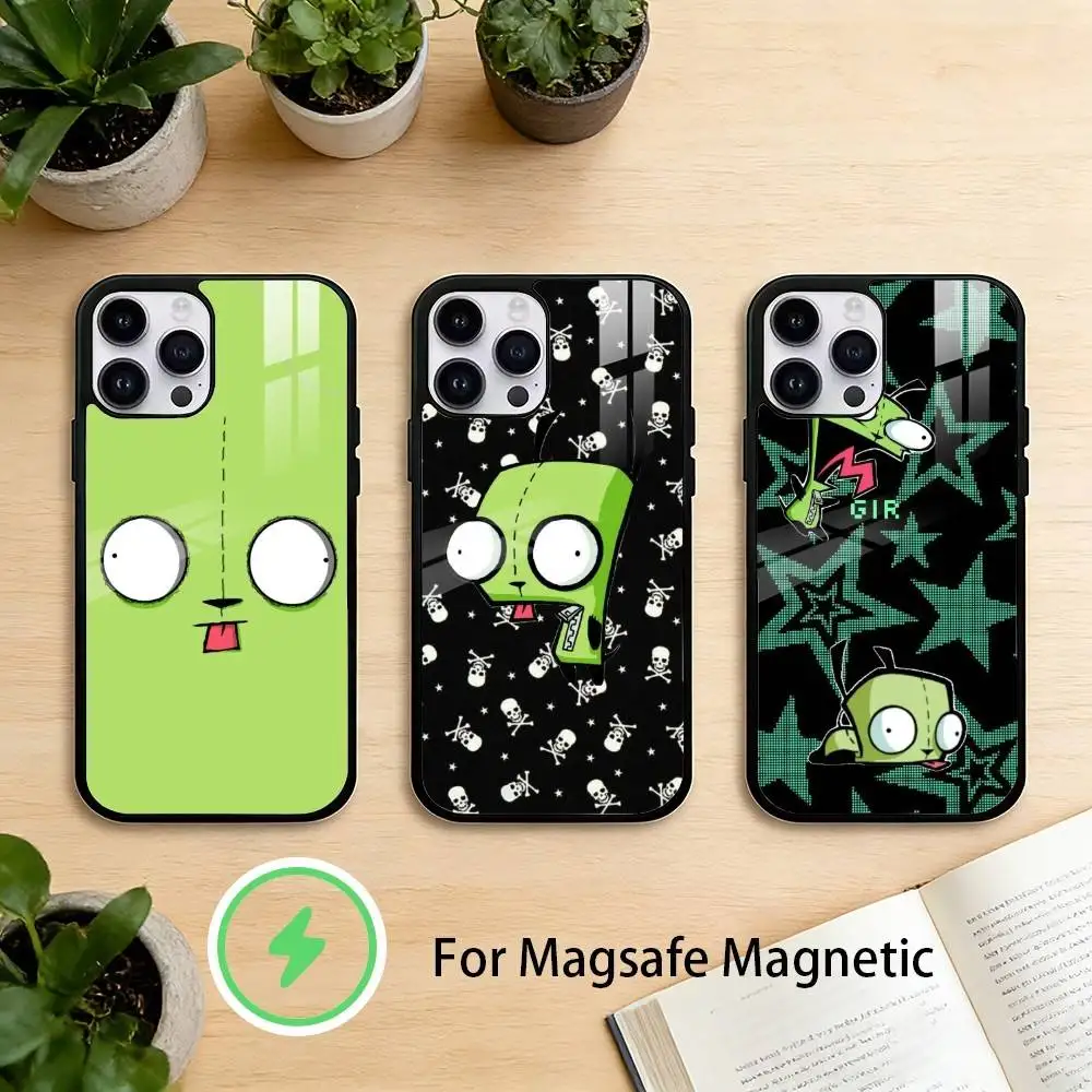 

Cartoon I-Invader Zim Gir Phone Case For iPhone 17/16/15/14/13/12/Plus/Pro/Max for Magnetic Wireless Charging