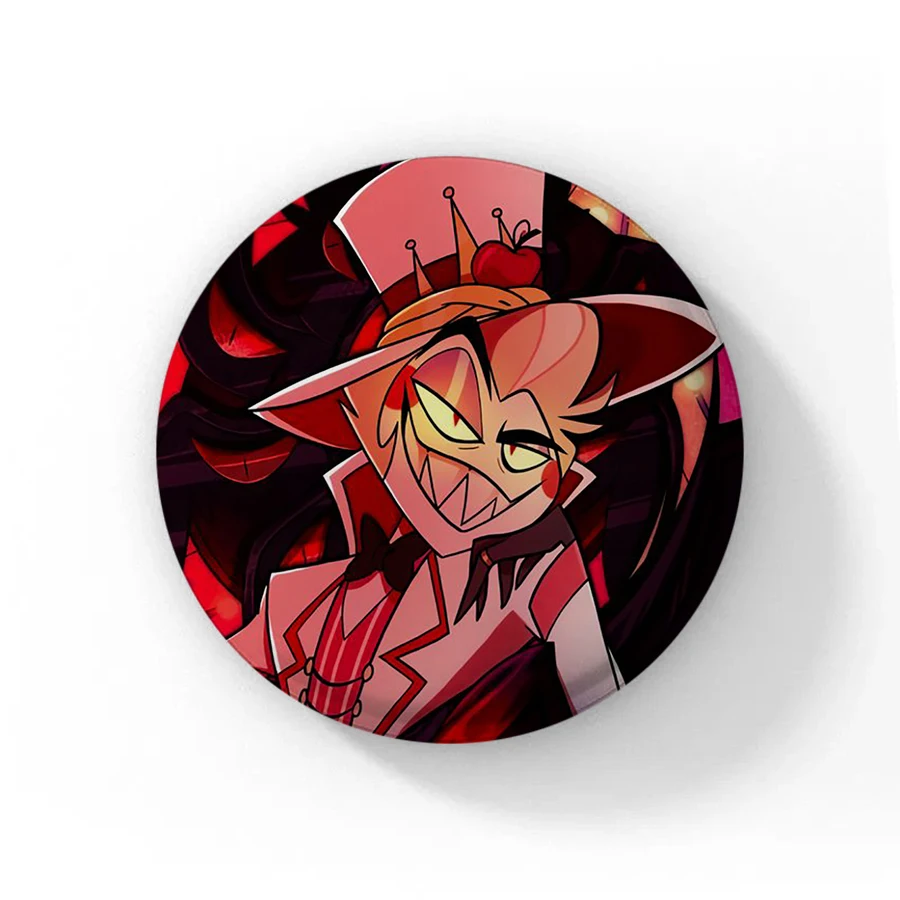 10 Pcs Broches Hazbin Hotel Alastor Angel Dust Vaggie - Badges Métal Émail Cosplay