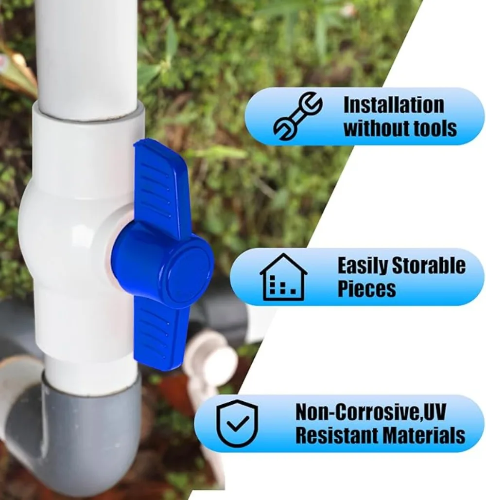 

Белый, синий, серый, пластиковый шаровой кран из ПВХ с скользящими концами, 20/25/32/40/50/63/75 мм, внутренний диаметр, 2-ходовой контроллер потока воды, переключатель клапана