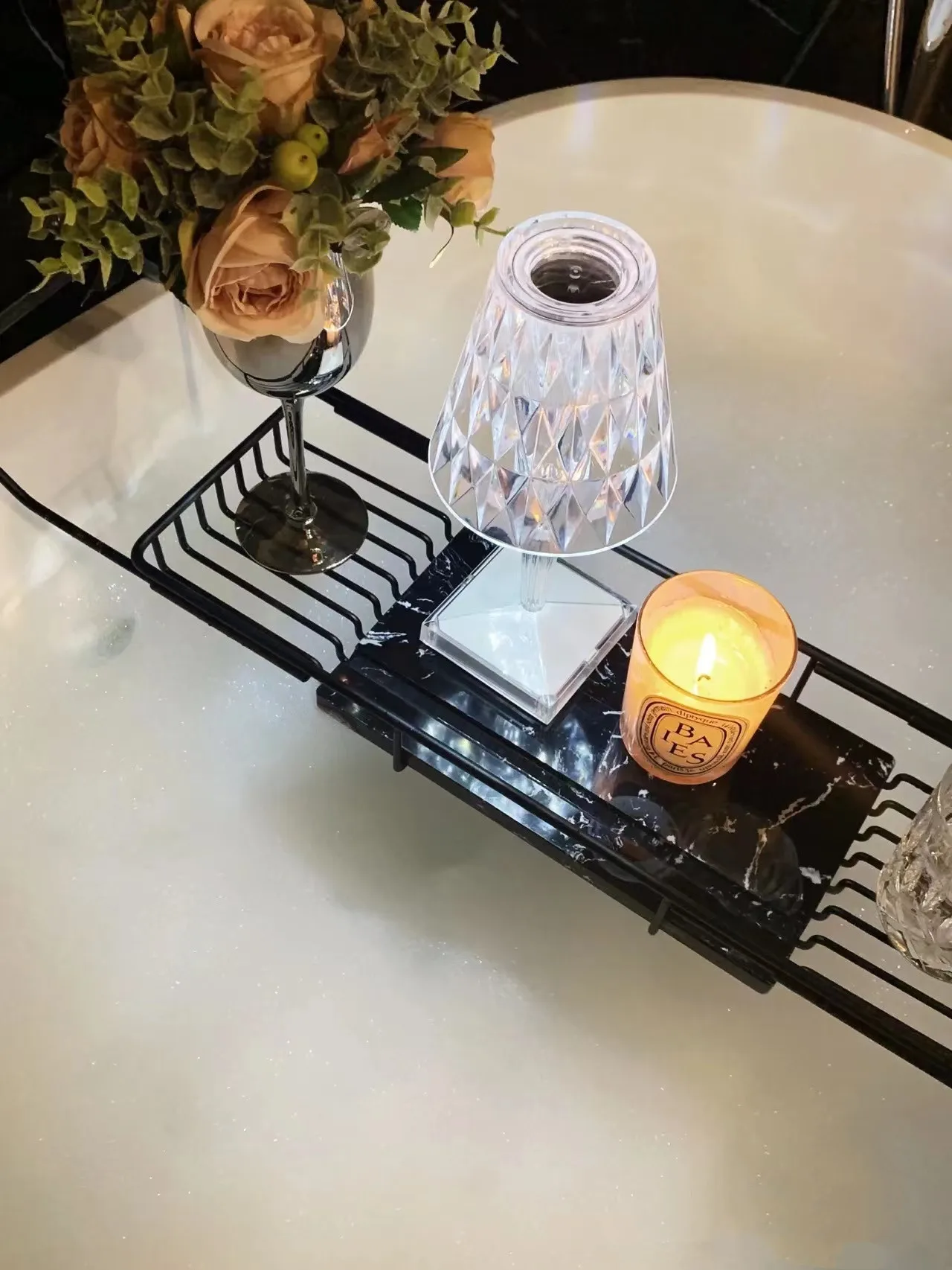 

Nordic Sle Bath Tub Ra Marble Stainl Steel Batoom Storage Expander ular Model Bath Room Accories Organizer