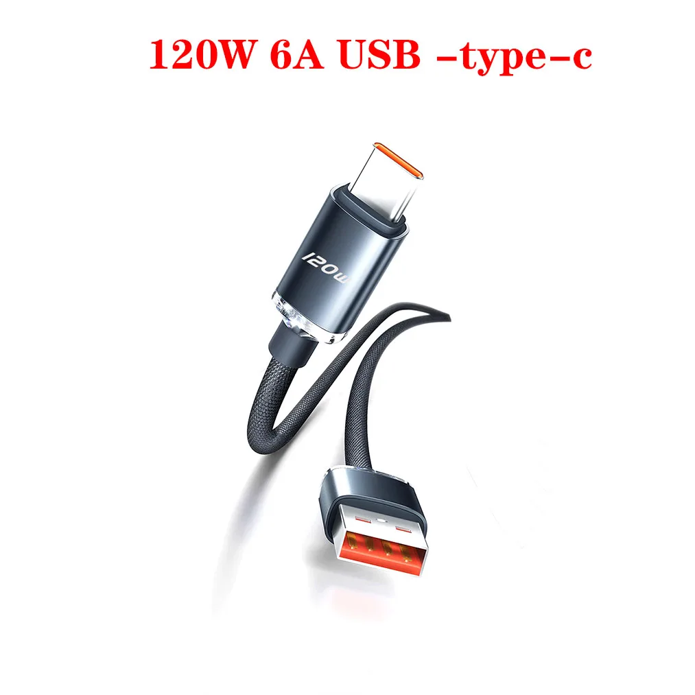 120W 6A USB-zu-Typ-C-Kabel Samsung Xiaomi Huawei Superschnellladegerät Datenkabel für PD-Schnellladekabel