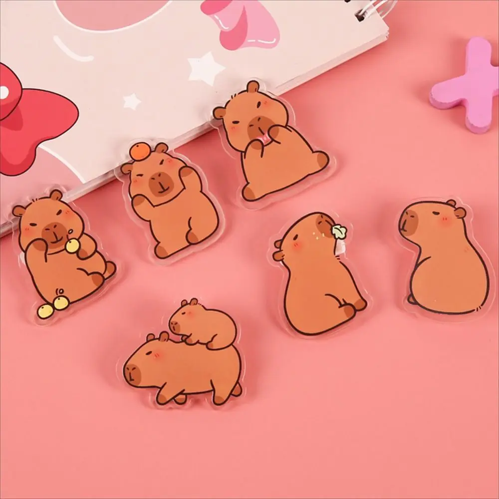 Cartoon Breastpin Acrylic Capybara Pin Cute Lapel Capybara Brooch Creative Funny Kapibara Badge Backpack Decor