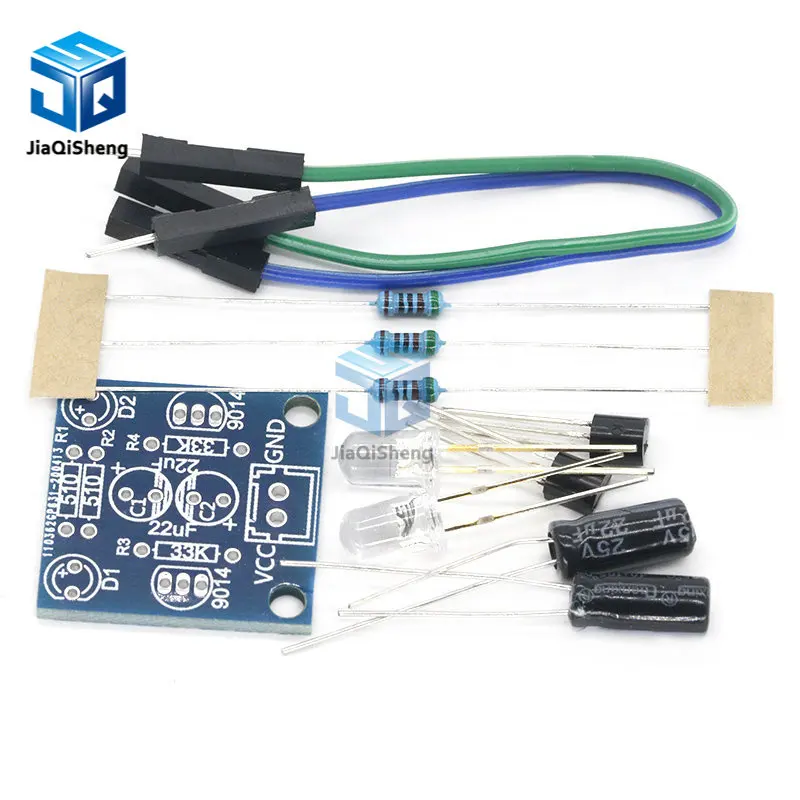 MHT11 Simple 5MM LED Flash DIY Kits DC 3V-14V Circuit Electronics Suite 1.6mm Parts for Arduino Blinking Flashing Kit