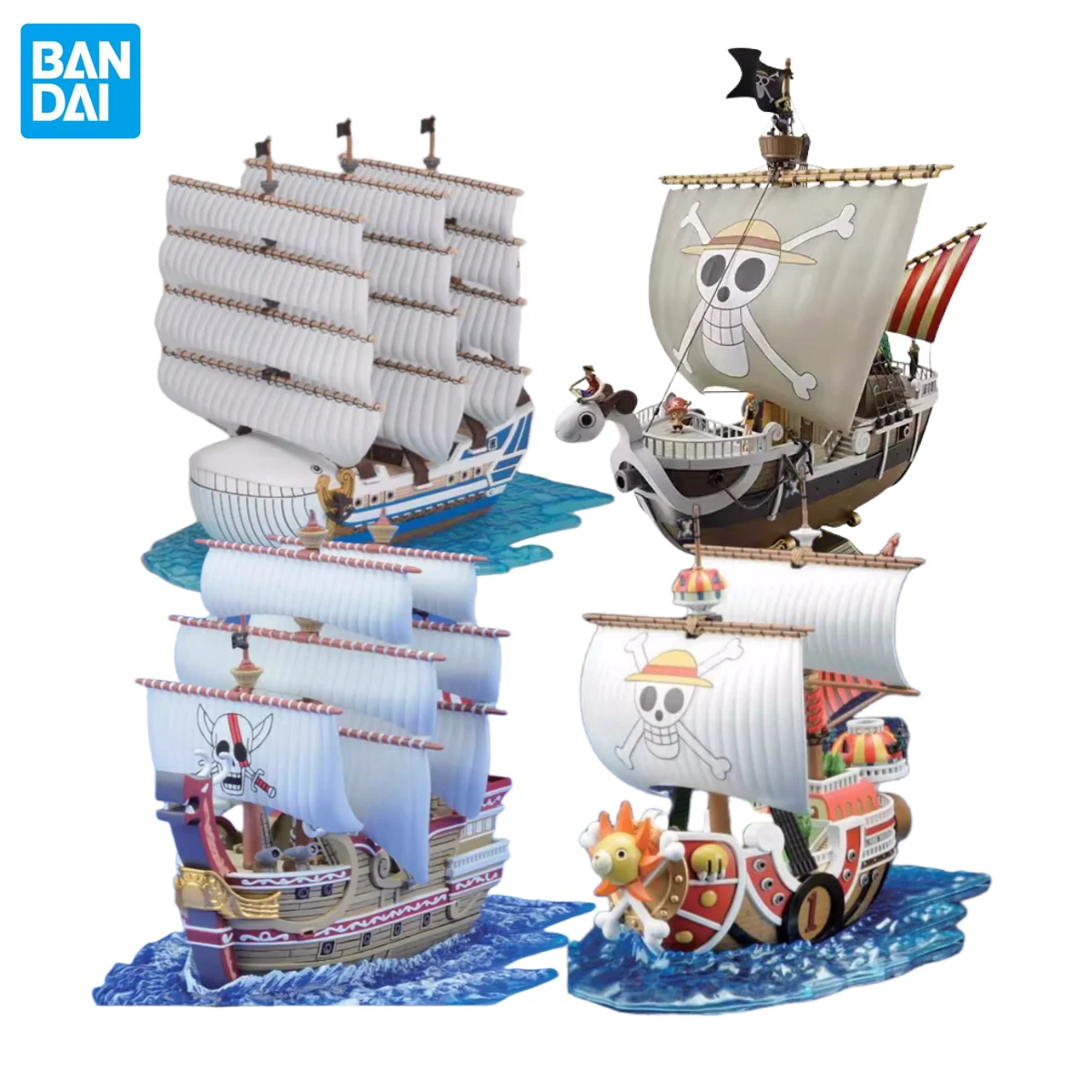 

In Stock BANDAI Original ONE PIECE Pirate Ships Thousand Sunny Red Force Moby-Dick Going Merry Straw Hat Pirates Action Figures