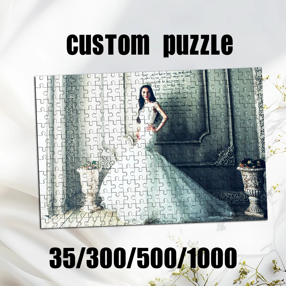 35/300/500pcs girl Custom Picture Jigsaw puzzle Personalised Decompression Puzzles Customizable Photo For Kids Toy Friend Gift