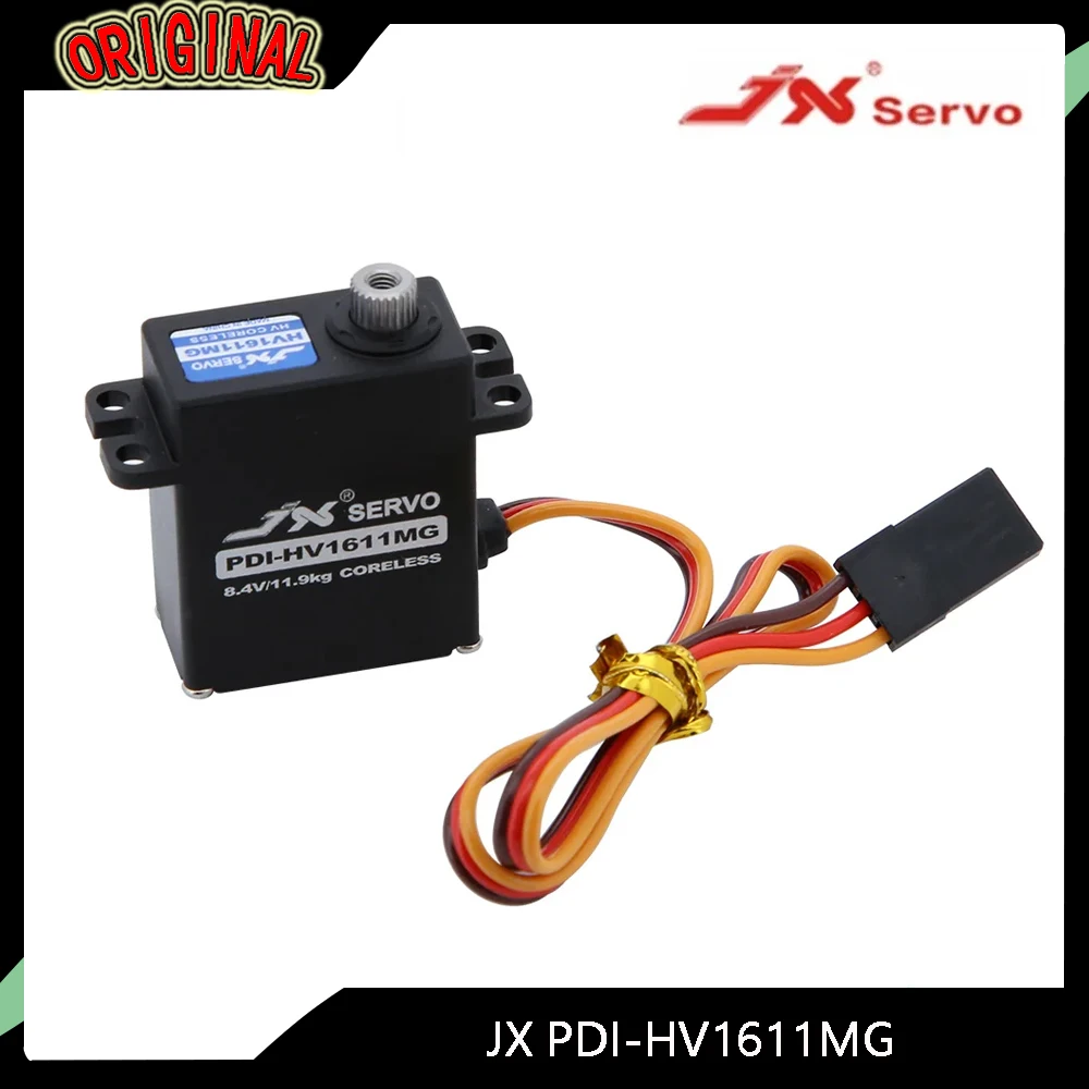 

JX PDI-HV1611MG 11 кг RC Digatal Servo Сервопривод с металлической шестерней без сердечника 4,8-8,4 В для 1/8 1/10 1/12 1/18 RC автомобиля Вертолет Гусеничные дроны
