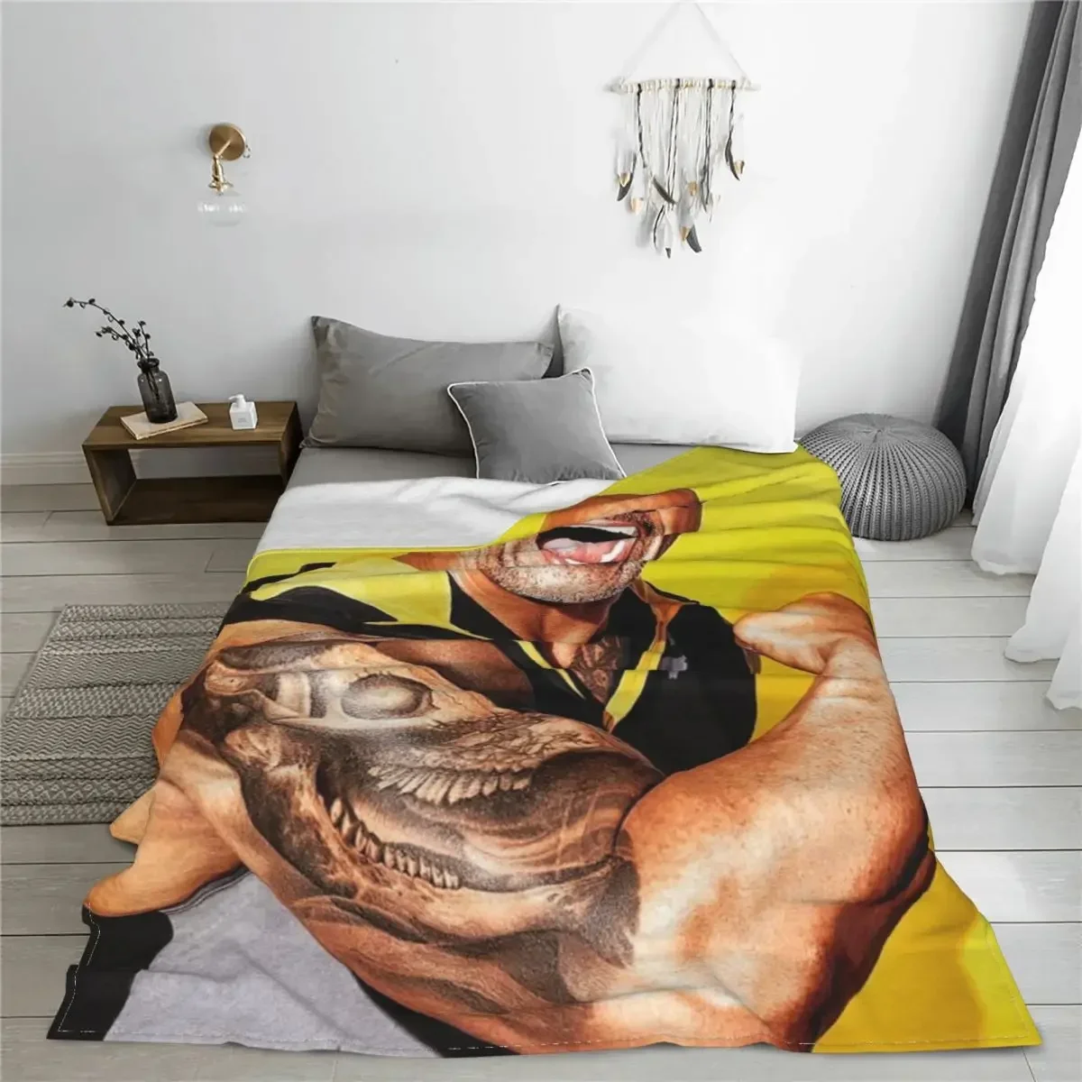 Dwayne Blanket Flannel The Rock Johnson Warm Throw Blankets for Bedroom Sofa Bed Rug