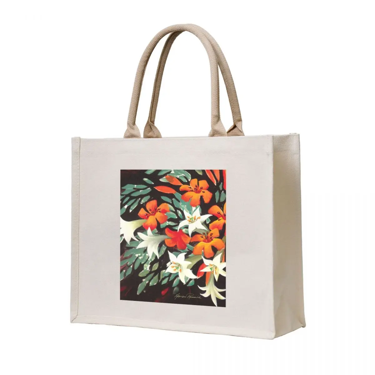 

Lillies Tote Bag shopping bag personalized tote eco bag folding