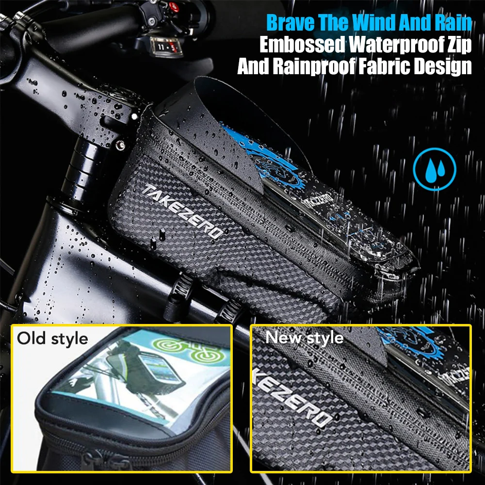 WILD MAN Mountain Bike Bag Front Handlerbar Bag Rainproof 6.9inch Mobile Phone Case Bicycle Top Tube Bag Cycling Accessories