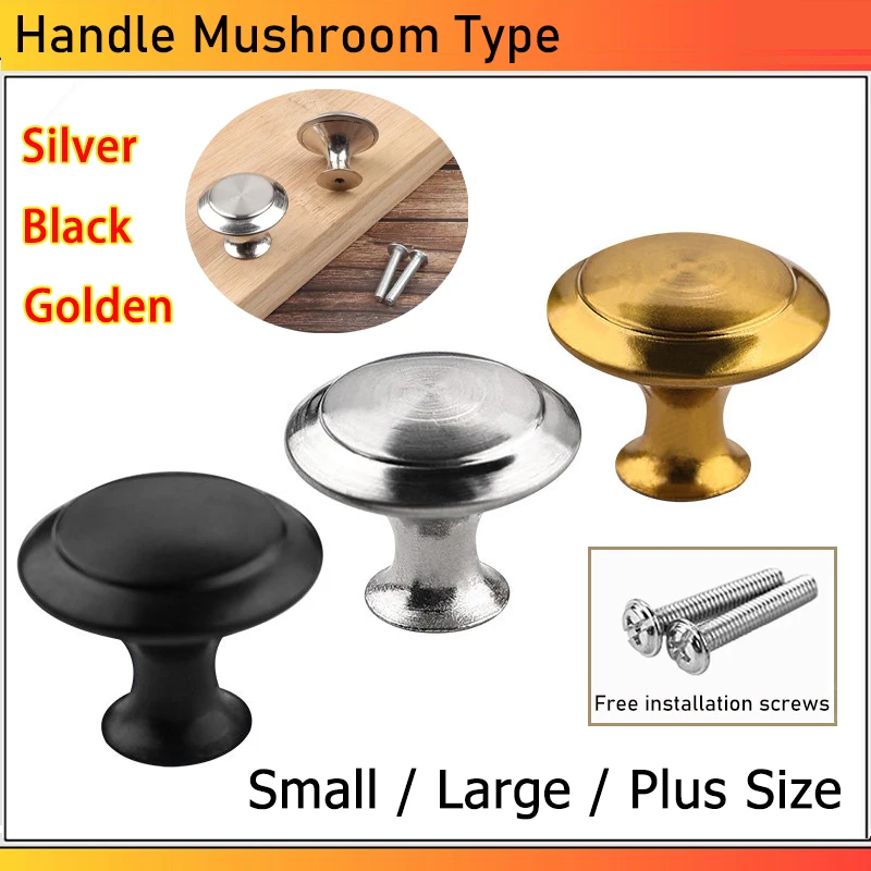 

2 pcs Silver/ Black/ Golden Stainless Steel Single Hole Handle Mushroom Type Stainless Steel Drawer/Door Cabinet Handles