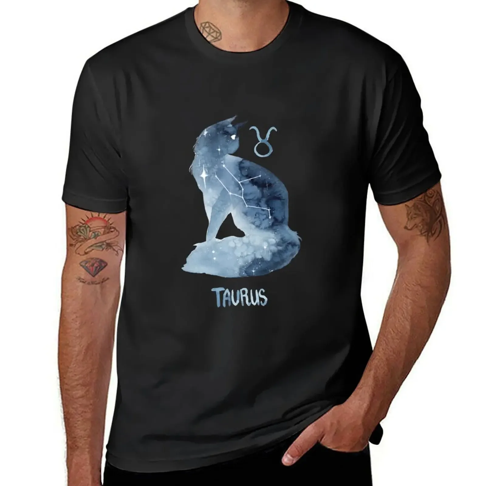 

Zodiac Cat - Taurus T-Shirt customs anime t shirts men graphic t shirts