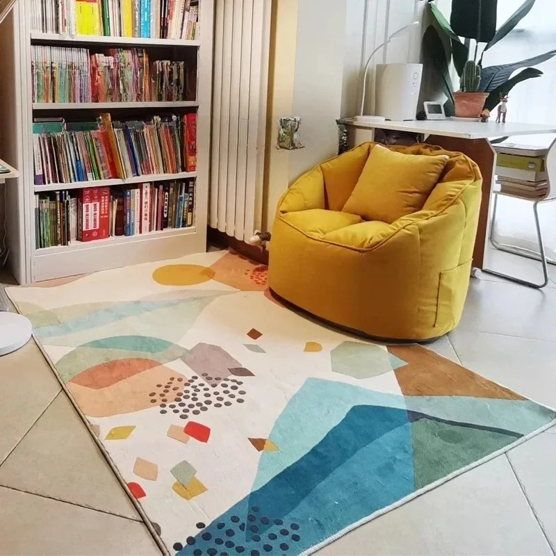 Living Room Carpet Non-slip Soft Comfortable Floor Mat Geometric Color Block Pattern Rug Large Size Home Decor Mats Ковер
