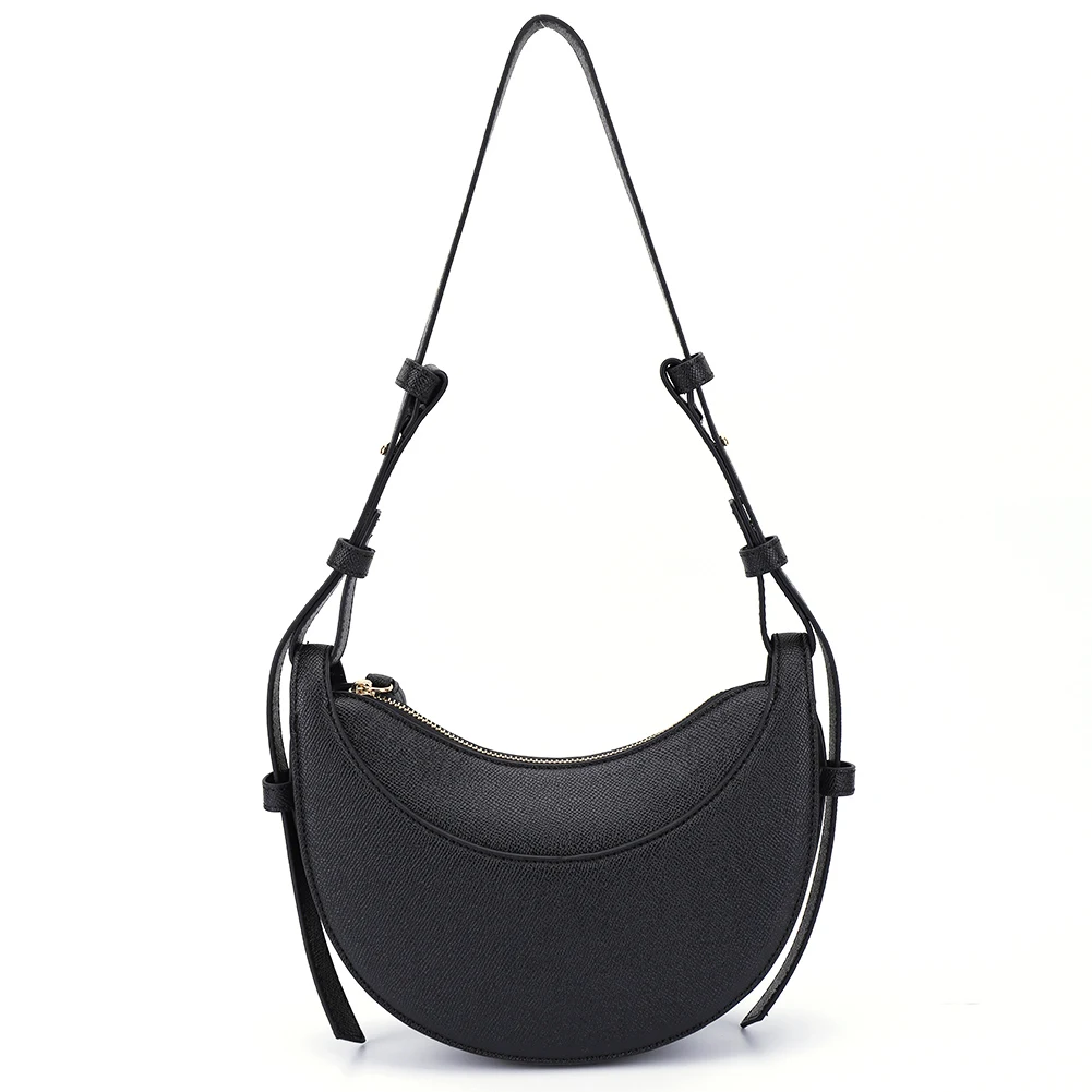 

Women Crescent Shoulder Bag PU Leather Simple Crossbody Bag Solid Color Retro Tote Handbag Daily Bag for Ladies