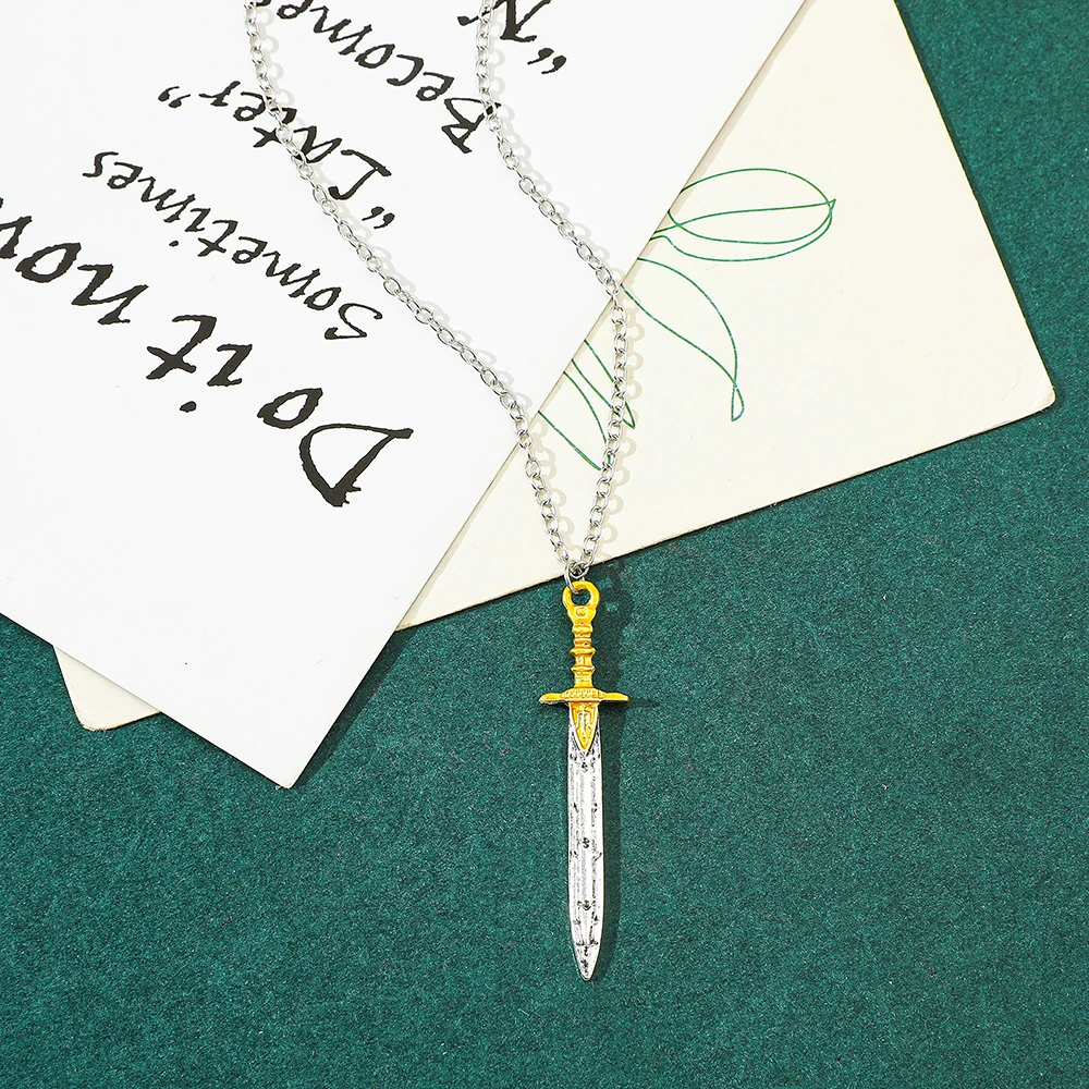Sword Necklace for Men and Women, Vintage Jewelry, Party, Halloween, Club, Gift
