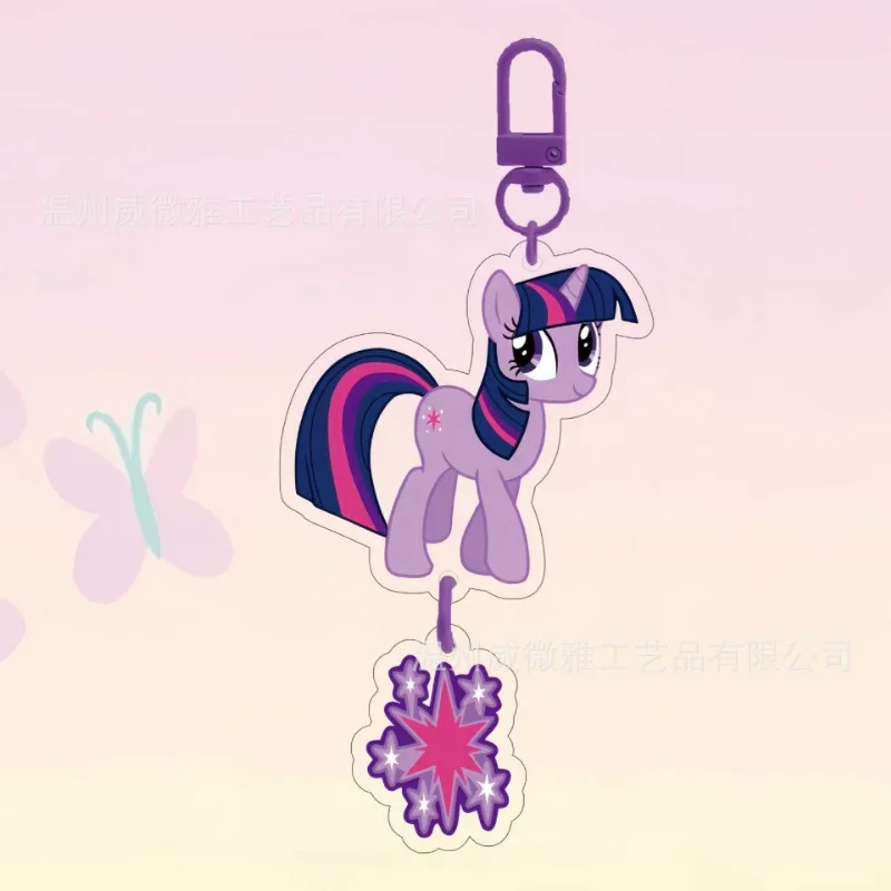 My Little Pony sleutelhanger schattige cartoon acryl sleutelhanger Laser Series kinderrugzak charme