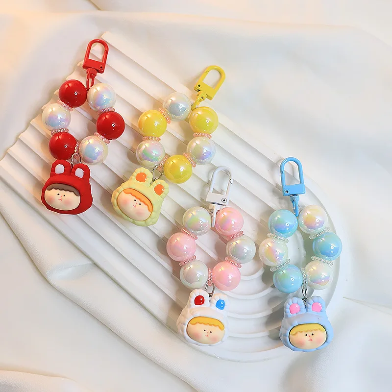 

1PCSLovely rabbit princess wind keychain accessories Meng grain silk action figure hanging girl heart bag