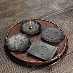 1pc Handmade Ceramic Plum Blossom Incense Burner Copper Incense Stick Holder for Home Relaxation Decor Tea Pet (Without Incense）