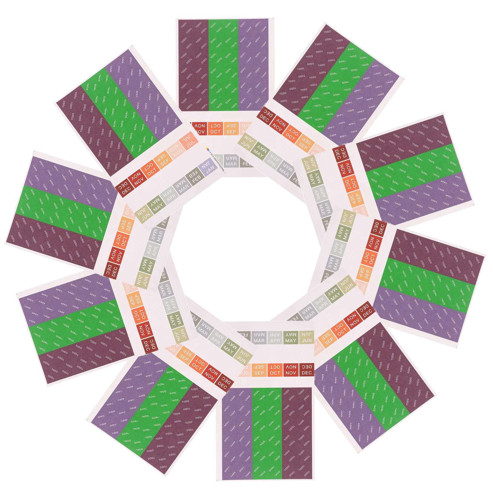 

30 Sheets Triangle Scrapbooking Classification Stickers Adhesive Label Stickers for Planner Notebook Journal Marking