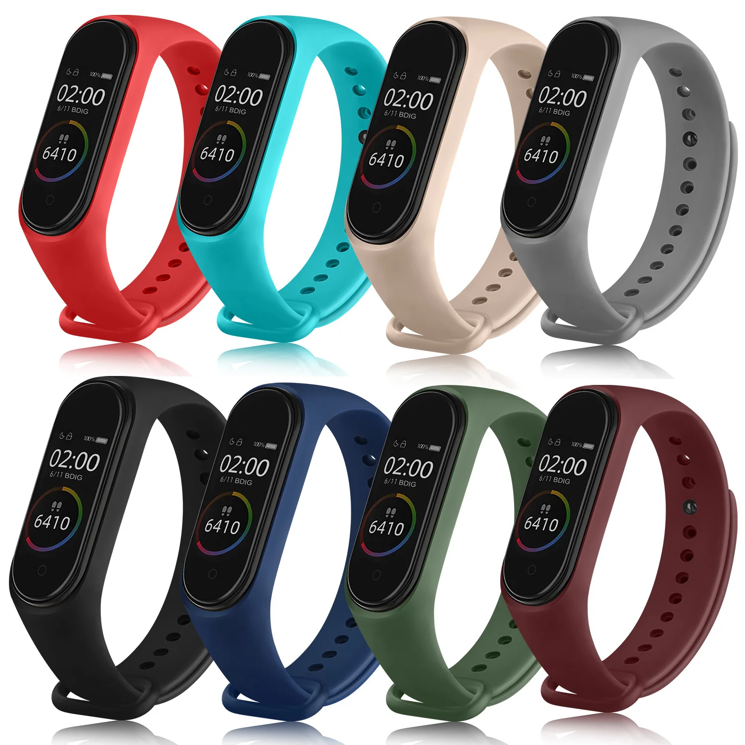 10Pcs/Pack Strap WatchBand For Xiaomi Mi Band 6 5 Silicone Wrist Watchband Strap For Xiaomi Mi Band 6 5 4 3 Bracelet Accessories