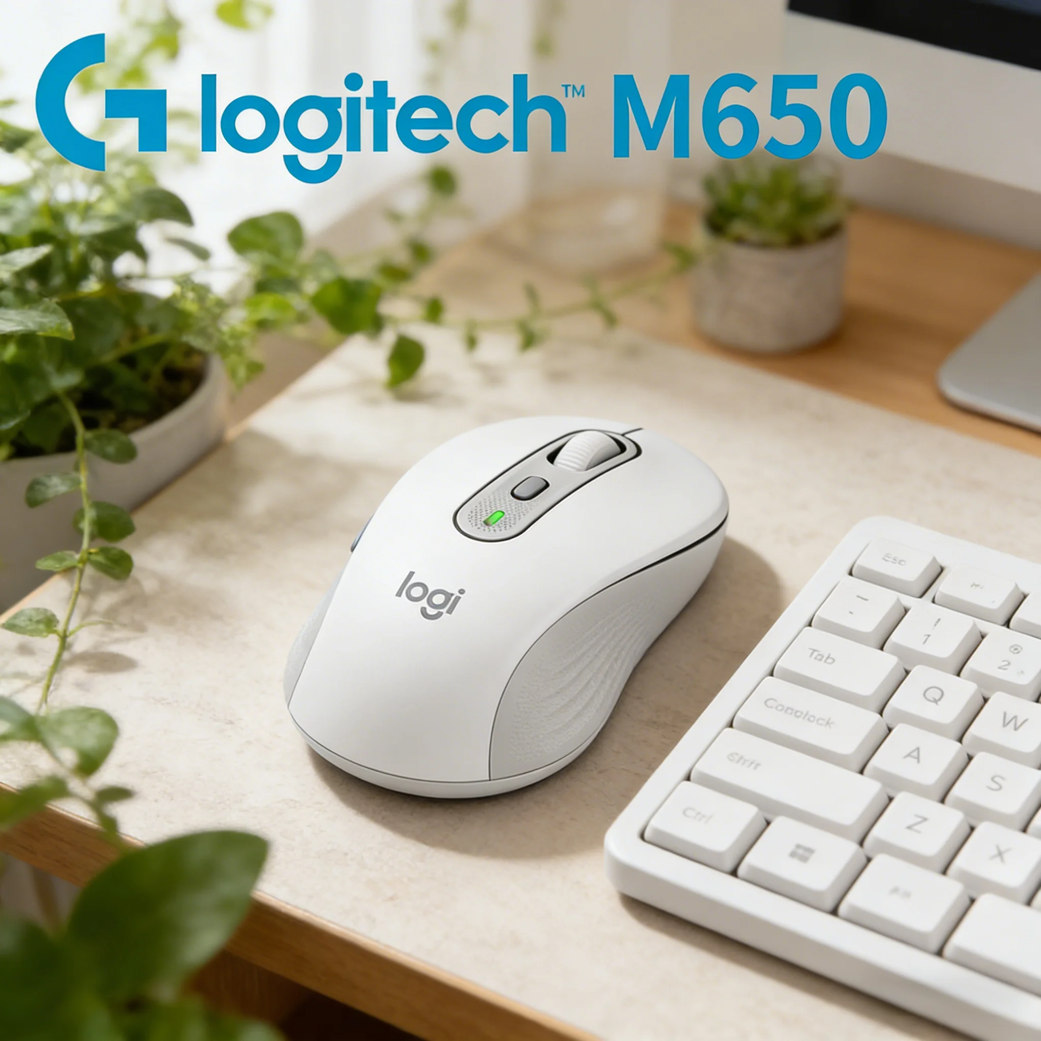 

Logitech M650L Wireless Mouse, for Large Hands, Silent Click, Bluetooth Dual Mode, 24-Month Battery for Office Laptop PC