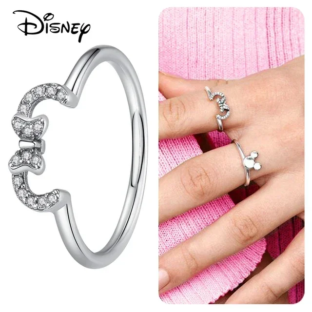 100% 925 Sterling Silver MINISO Disney Minnie Sparkling Princess Pumpkin Car Ring Fit Original Pand Charming Fashion Gift