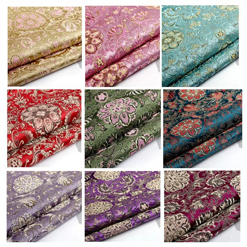 ViaPhil Brand Traditional Flower Series Jacquard Brocade Fabric 50x72cm Cloth Dress Upholstery Furnishing DIY Sewing Home Decor