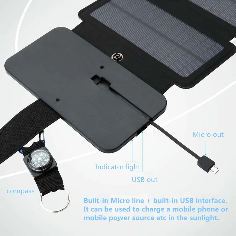 Outdoor New Waterproof Solar Charger 10W Solar Cells Charger 5V 2.1A USB Output Devices Portable Solar Panels for Smartphones