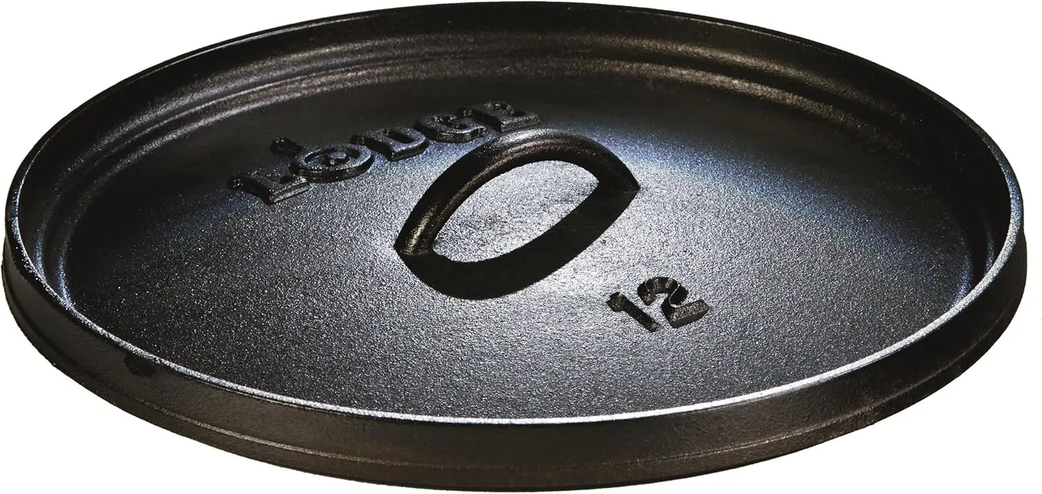 حزمة الفرن الهولندي من الحديد الزهر المتبل - فرن تخييم بعمق 12 بوصة (8 كوارت) + بطانات رقائق الألومنيوم (12 عبوة)