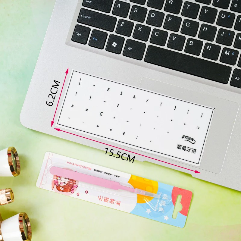 Portuguese Keyboard Transfer Stickers US QWERTY Waterproof PVC Keycap Labels Decal For Laptop Desktop PC Key Replacement