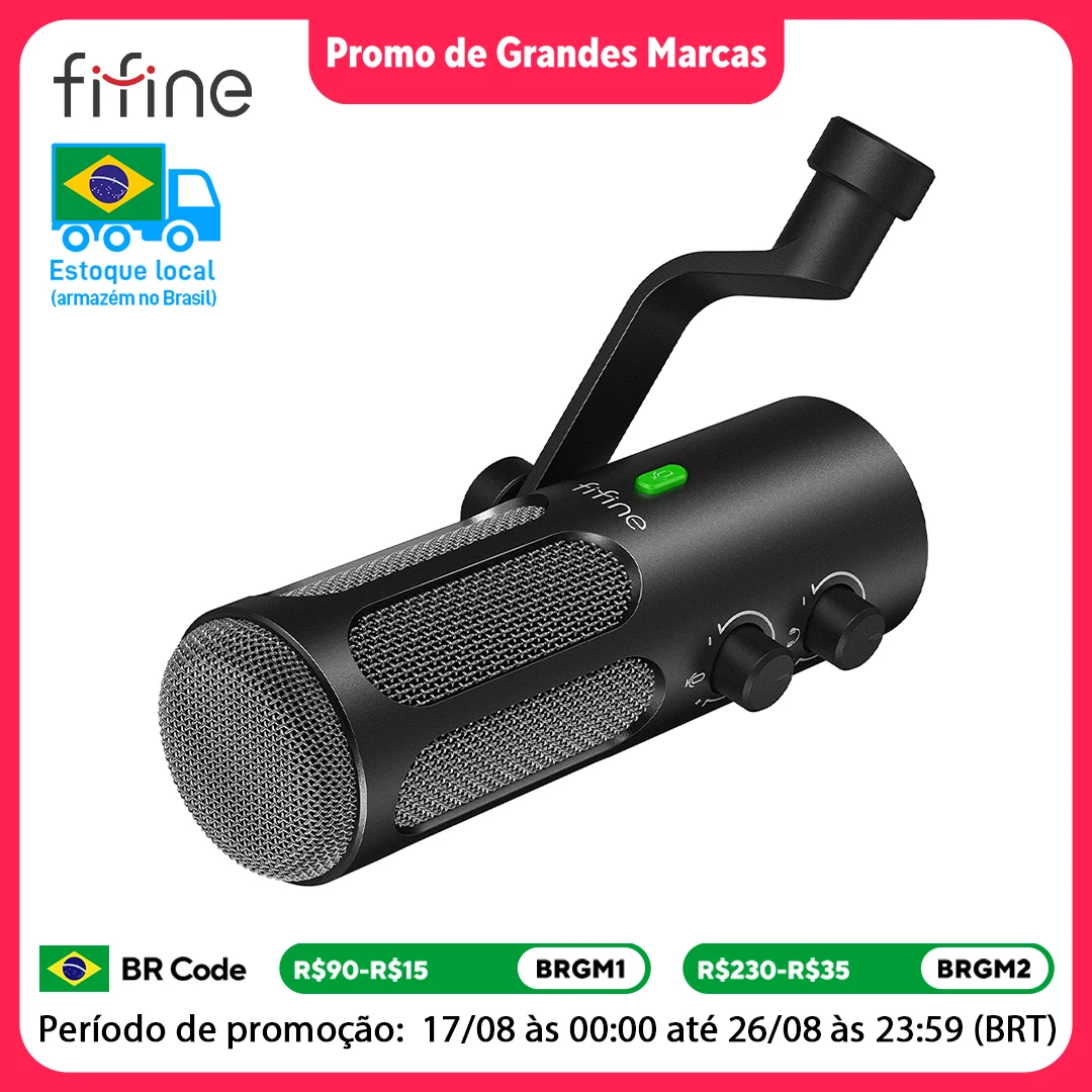 FIFINE Tank3 Microphone dynamique USB/XLR en métal robuste pour podcasting, enregistrement en studio, réduction du brui…