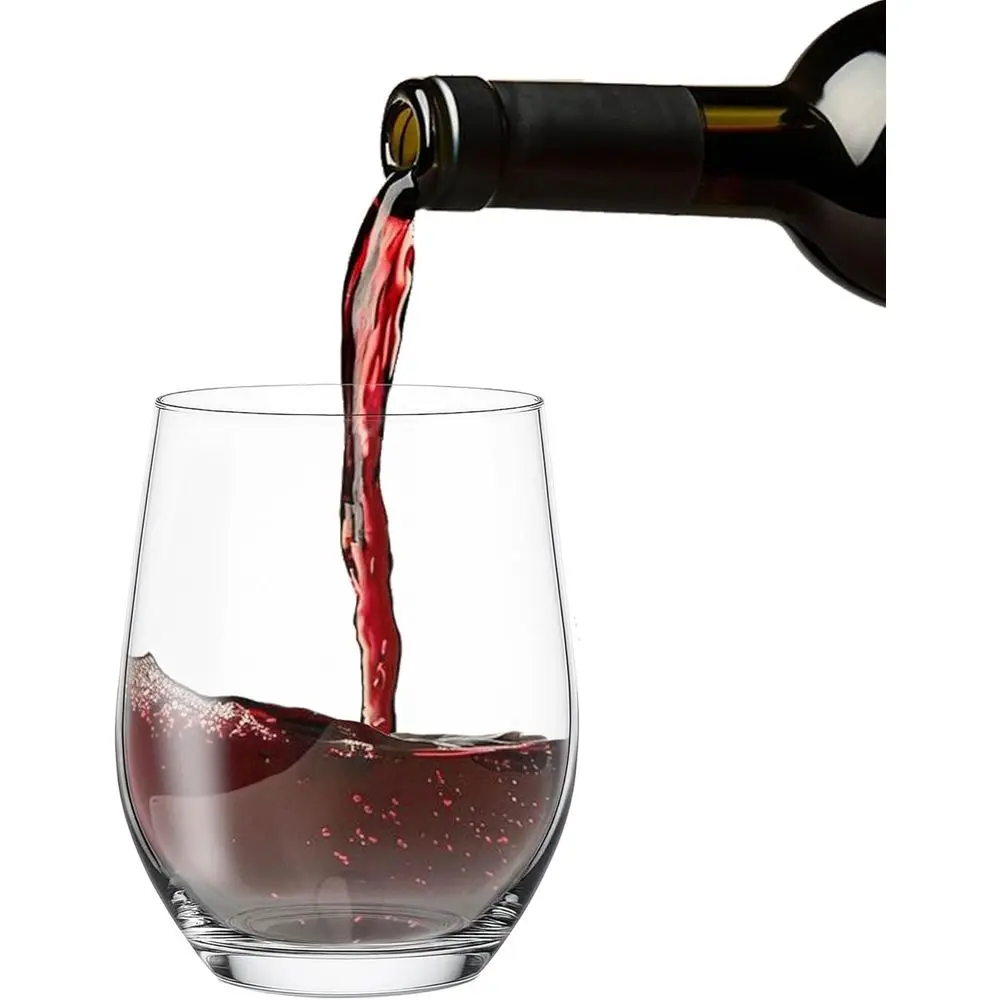

Set of 48 Clear Stemless Wine Glasses, Ideal for Cocktails, Scotch, Juice, Water, and More - Perfect for Weddings, Housewarmings